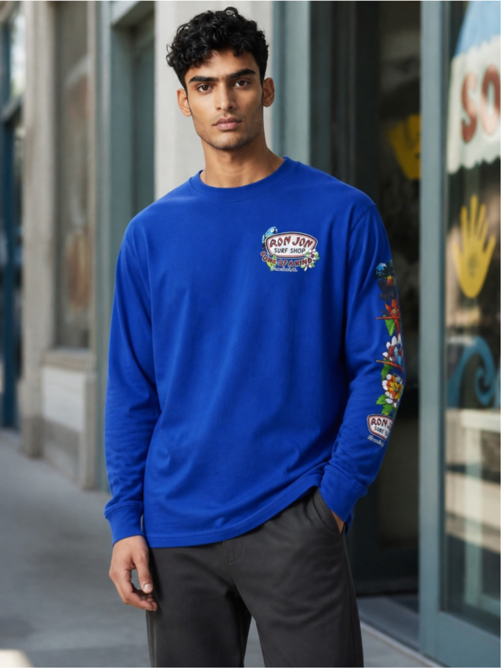 Men's Ron Jon Surf Shop Long Sleeve Tee, Size S, Blue